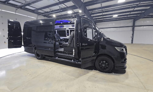 Luxury van with doors open